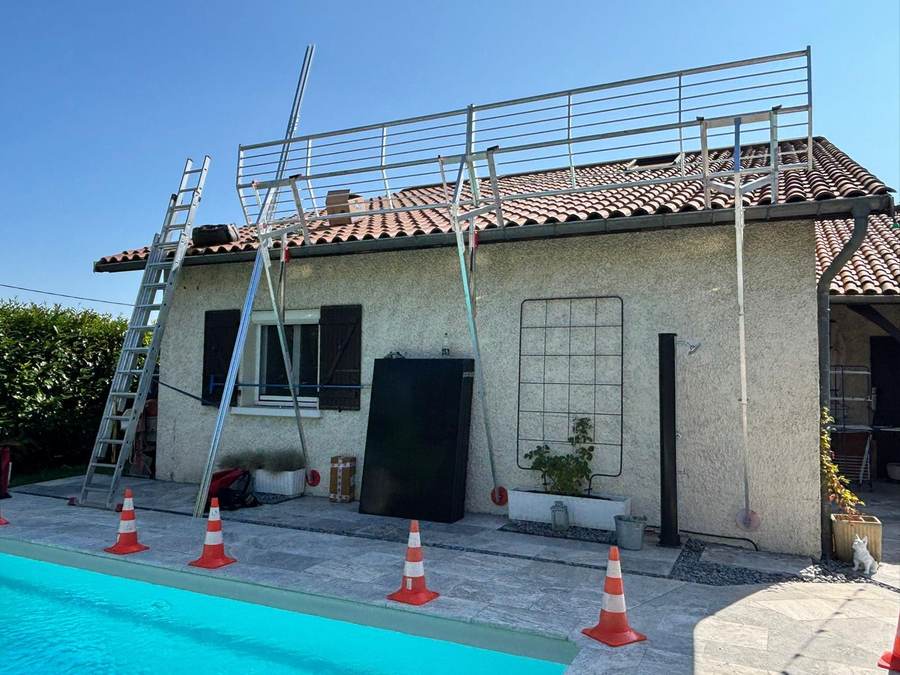 Chantier maison avec piscine